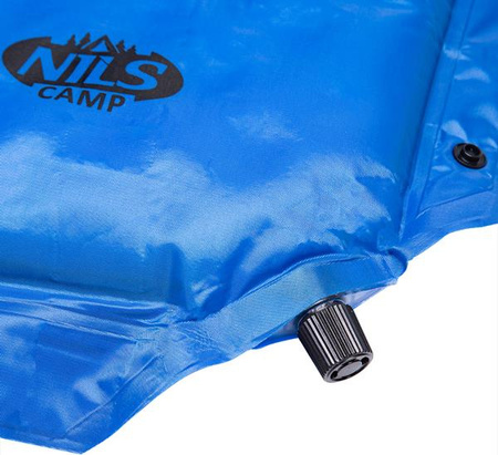 Mata samopompująca kempingowa turystyczna z poduszką Nils Camp NC4001 niebieska 190x63x3.8 cm