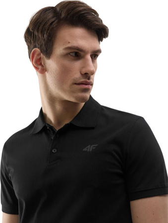 Koszulka męska polo 4F M129 czarna 4FWSS24TPTSM129 20S