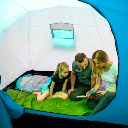 Namiot turystyczny kempingowy Nils Camp Higland NC6031 6 osobowy niebiesko-szary 570x210x200cm