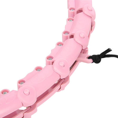 Hula hop light pink z wypustkami i obciążnikiem HMS hhw11 plus size