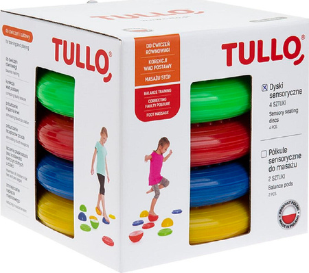 Dyski sensoryczne do ćwiczeń rehabilitacji 4szt Tullo