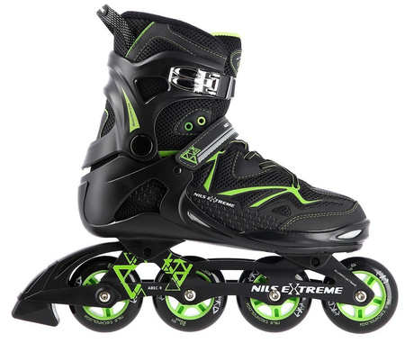Łyżworolki Nils Extreme NA9022 czarno-zielone rozmiar 39