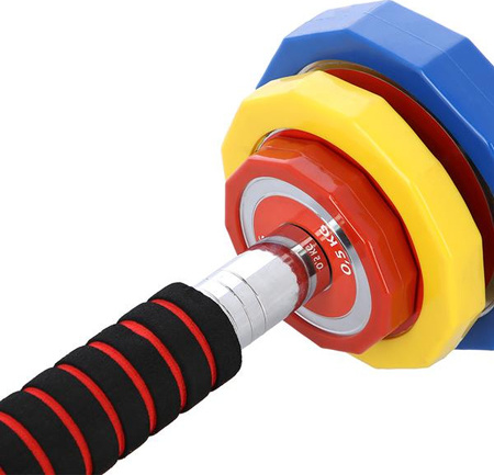 Sztanga gryf z obciążeniem sztangielki / hantle w walizce HMS SKC20 2x10 kg