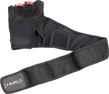 Rękawiczki kulturystyczne na siłownię HMS RST01 rozmiar XXL czarno-czerwone