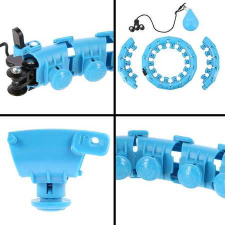 Zestaw hula hop z wypustkami i obciążnikiem HMS hhw01 niebieskie pas wyszczuplający br163 czerwony