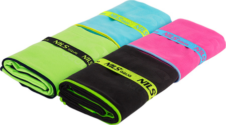 Ręcznik z mikrofibry szybkoschnący Nils Aqua NAR11 różowy 70x140 cm