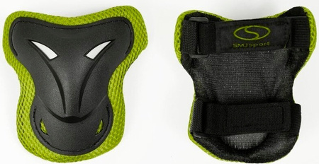 Zestaw ochraniaczy kolana łokcie nadgarstki na rolki deskorolkę hulajnogę BS-P003 czarno-zielone