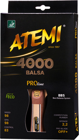 Rakietka do tenisa stołowego ping ponga New Atemi 4000 Pro Balsa anatomical