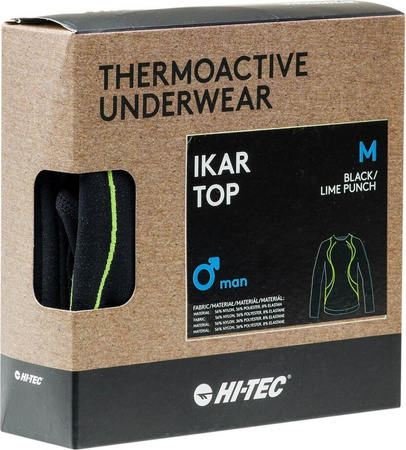 Męska bielizna termoaktywna bluza Hi-Tec Ikar Top czarna rozmiar XXL