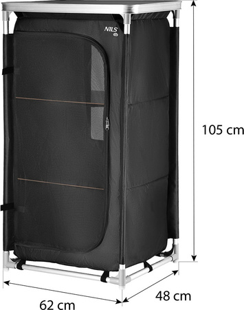 Szafka turystyczna kempingowa z blatem Nils Camp NC3036 składana czarna 105x62x48cm