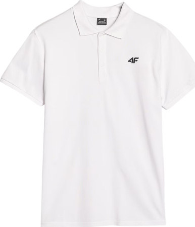 Koszulka męska polo 4F M366 biała 4FWMM00TPTSM366 10S
