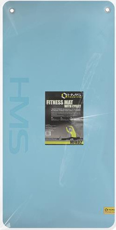 Mata do ćwiczeń fitness klubowa z otworami HMS Premium MFK02 120x60x2 cm niebiesko-czarna