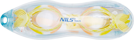 Okularki pływackie dziecięce Nils aqua nqg870saf żółty syrenka junior