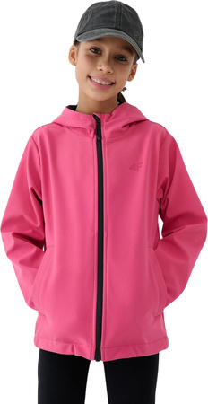 Kurtka dla dziewczynki softshell 4F F305 różowa 4FJWSS25TSOFF305 54S