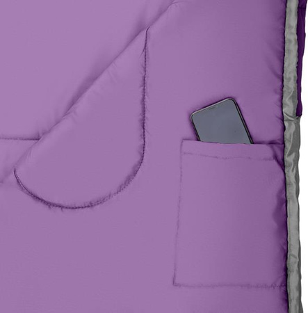 Śpiwór turystyczny ciepły mumia kołdra Nils Camp NC2008 szaro-fioletowy 75x215cm