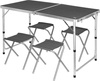 Stół i 4 krzesła turystyczne kempingowe Nils Camp NC1633 zestaw składany ciemnoszary