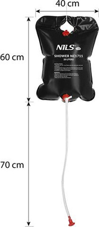 Prysznic turystyczny kempingowy przenośny Nils Camp NC1711 czarny 20L