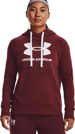 Bluza damska Under Armour Rival Fleece Logo Hoodie bordowa 1356318 690