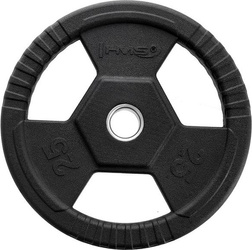Talerz olimpijski ogumowany TOH25 25 KG Hms czarny
