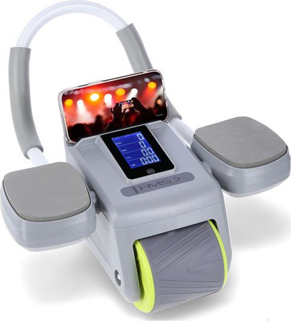 Automatyczne koło do ćwiczeń mięśni brzucha z podparciem kółko ABS KA08 szare