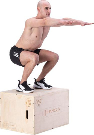 Skrzynia treningowa pylometryczna do ćwiczeń crossfit drewniana HMS DSC01