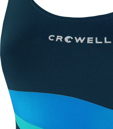 Kostium kąpielowy dla dziewczynki Crowell Swan granatowo-niebiesko-błękitny kol.07