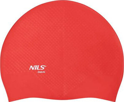 Czepek silikonowy dots Nils aqua nqc jednokolorowy czerwony