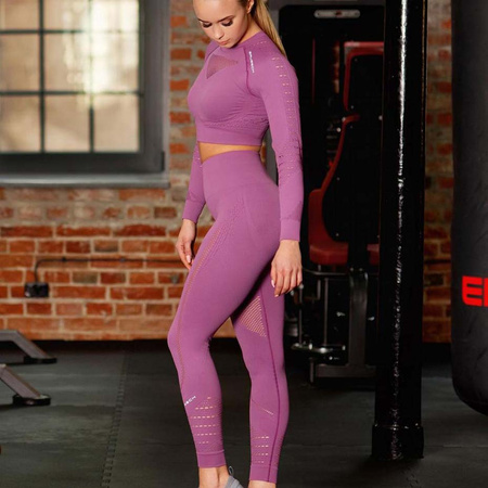 Legginsy damskie Brubeck GYM wrzosowe LE12910