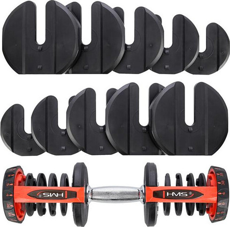 Zestaw stojak hantle powlekane gumowane regulowane HMS