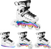 Łyżworolki, wrotki, łyżwy hokejowe, wrotko-rolki świecące LED z wymienną płozą 4w1 Nils Extreme NH10905 rozmiar L 39-42