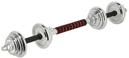 Sztangielki/sztanga w walizce stal chromowana HMS STC21 2x10 KG