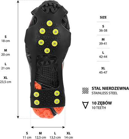 Raczki na buty nakładki antypoślizgowe Nils camp nc1702 czarne rozmiar XL