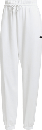 Spodnie damskie adidas Essentials Small Logo French Terry Cuffed białe JD9923