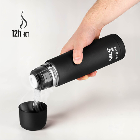 Termos turystyczny ze stali nierdzewnej Nils Camp Nils Camp NC3803 czarny 500 ml