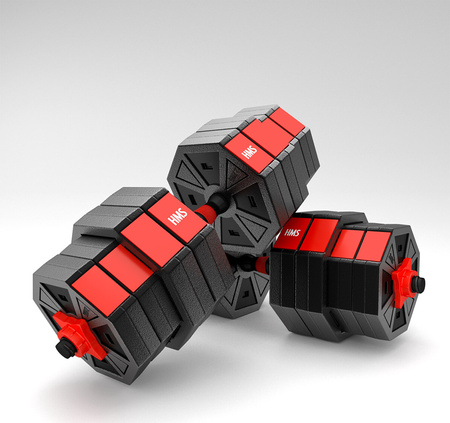 Sztanga gryf z obciążeniem sztangielki / hantle kompozyt SGC40 40 kg HMS