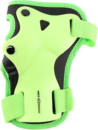 Zestaw ochraniaczy kolana łokcie nadgarstki na rolki deskorolkę hulajnogę Nils Extreme H704 zielony rozmiar L