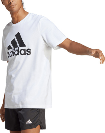 Koszulka męska adidas Essentials Single Jersey Big Logo Tee biała IC9349