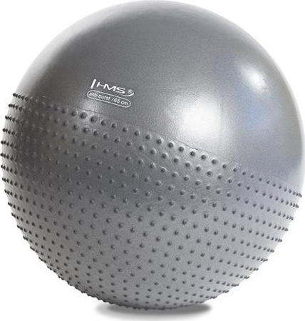 Piłka gimnastyczna masujaca fitness HMS yb03n 65cm szara