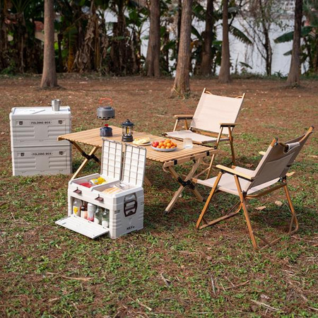 Składana skrzynia kempingowa turystyczna z pokrywą 50l Nils camp NCB4003