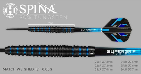Rzutki Harrows Spina Black 90% Steeltip