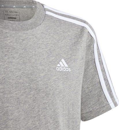 Koszulka dla dzieci adidas Essentials 3-Stripes Cotton Tee szara IB1669