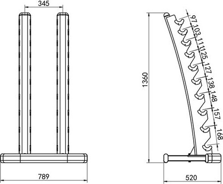 ZESTAW HANTLI POLIURETANOWYCH HPT 2 x 1 - 10 KG (110 KG) + STOJAK STR37 HMS
