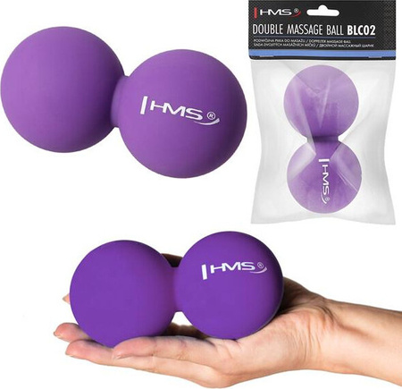 Piłka do masażu HMS blc02 violet lacrosse podwójna