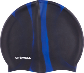 Czepek pływacki silikonowy Crowell Multi Flame czarno-niebieski kol.01