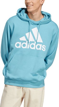 Bluza męska adidas Essentials French Terry Big Logo Hoodie błękitna IC9367