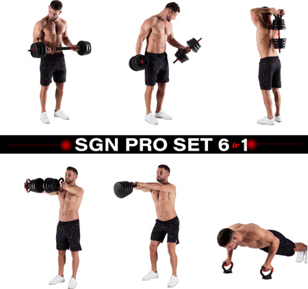 Zestaw ciężarów hantla gryf 20kg HMS sgn120 pro set 6w1