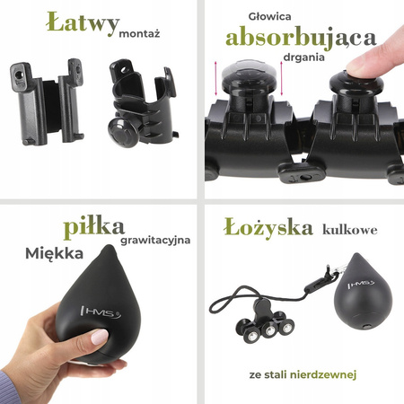 Hula hop PLUS SIZE z wypustkami i obciążnikiem HMS czarne hhw12