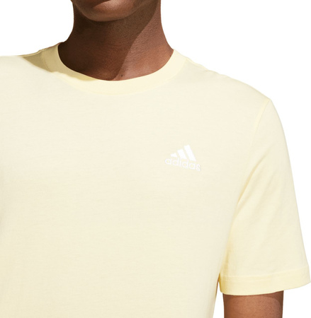 Koszulka męska adidas Essentials Single Jersey Embroidered Small Logo żółta IX0121