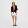 Damska koszulka z krótkim rękawem O'neill Cali Beach Shirt black out rozmiar M