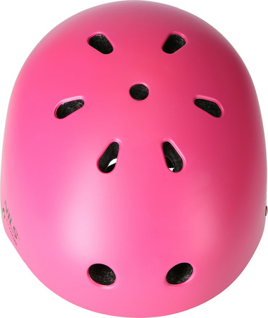 Zestaw kask z ochraniaczami na rower rolki hulajnogę Nils Extreme mr290 h230 różowy rozmiar M